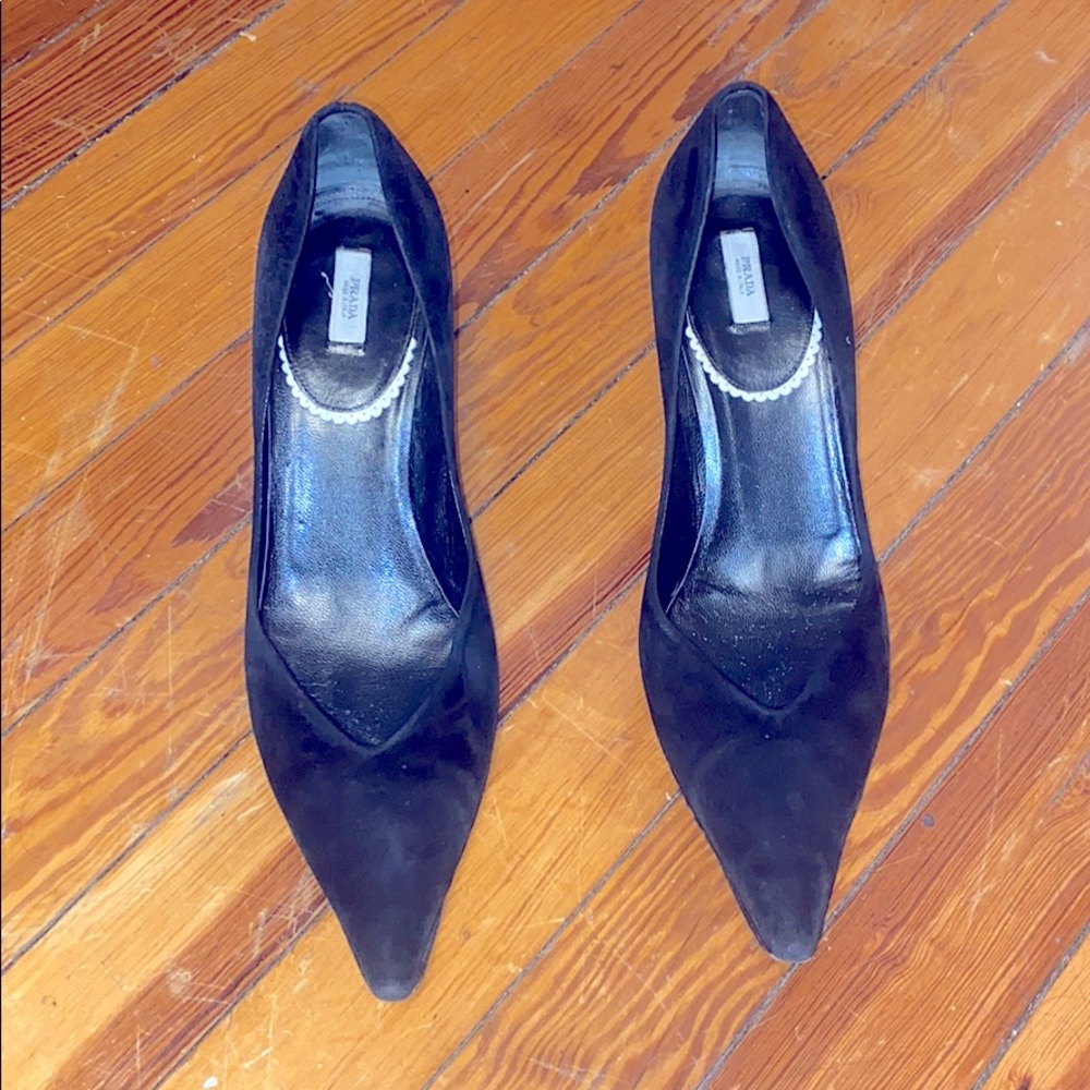 Black Suede Prada Heels Size 40
